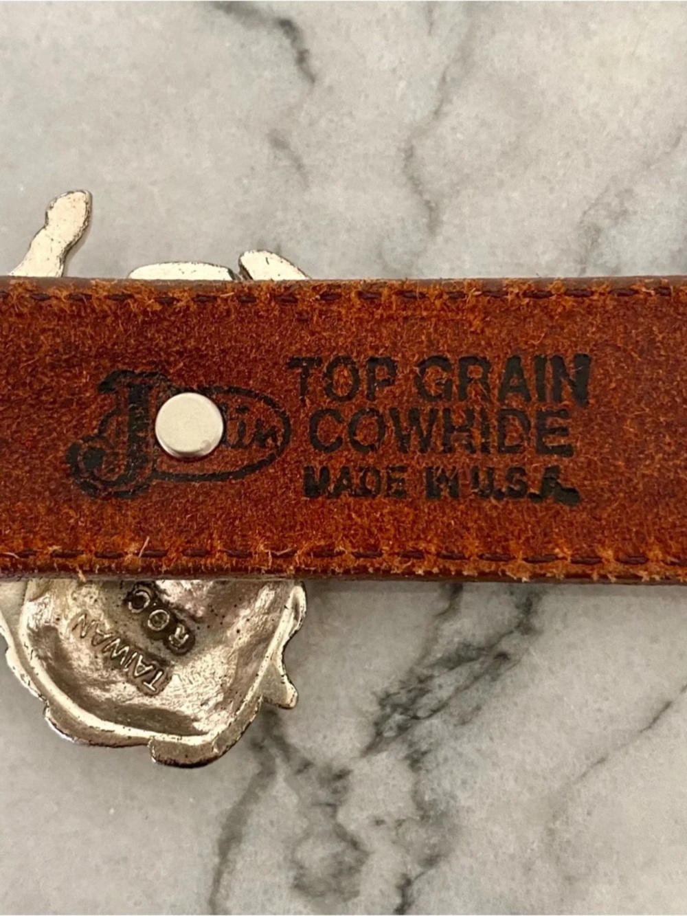 Vintage Justin Heavy Concho Cowboy Belt STAMPED RARE FIND - Picture 11 of 12